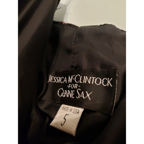 Jessica McClintock Gunne Sax Junior Sz 5 Dress Short SemiFormal Strapless  Black - Picture 6 of 7